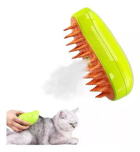 Cepillo De Vapor Para Perro, Masaje Peine Para Gatos Color Verde/Amarillo