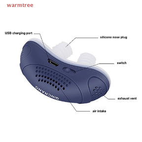 Dispositivo Anti Ronquidos Eléctrico Clip Nariz Tapón Ronquido Silencioso Ayuda Al Sueño